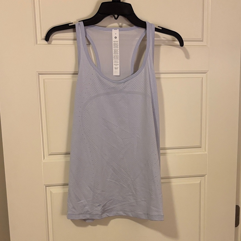lululemon athletica Light Lavender Performance Racerback Tank- sheer back